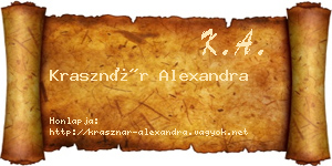 Krasznár Alexandra névjegykártya